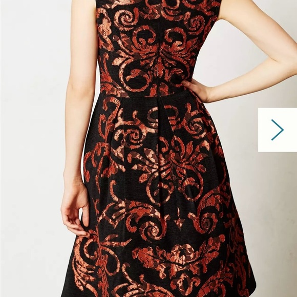 Yoana Baraschi Mirissa Black/Copper Orange Dress Fit/flare style w/Pockets… - Picture 2 of 16